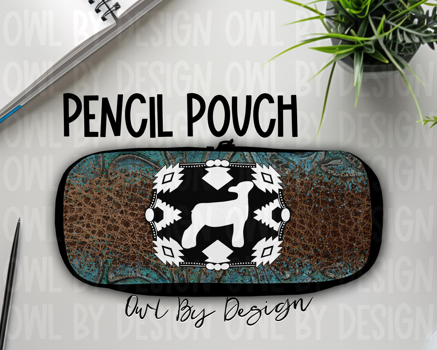 Show Livestock Buckle Western Pencil Pouch