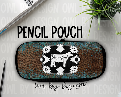 Show Livestock Buckle Western Pencil Pouch