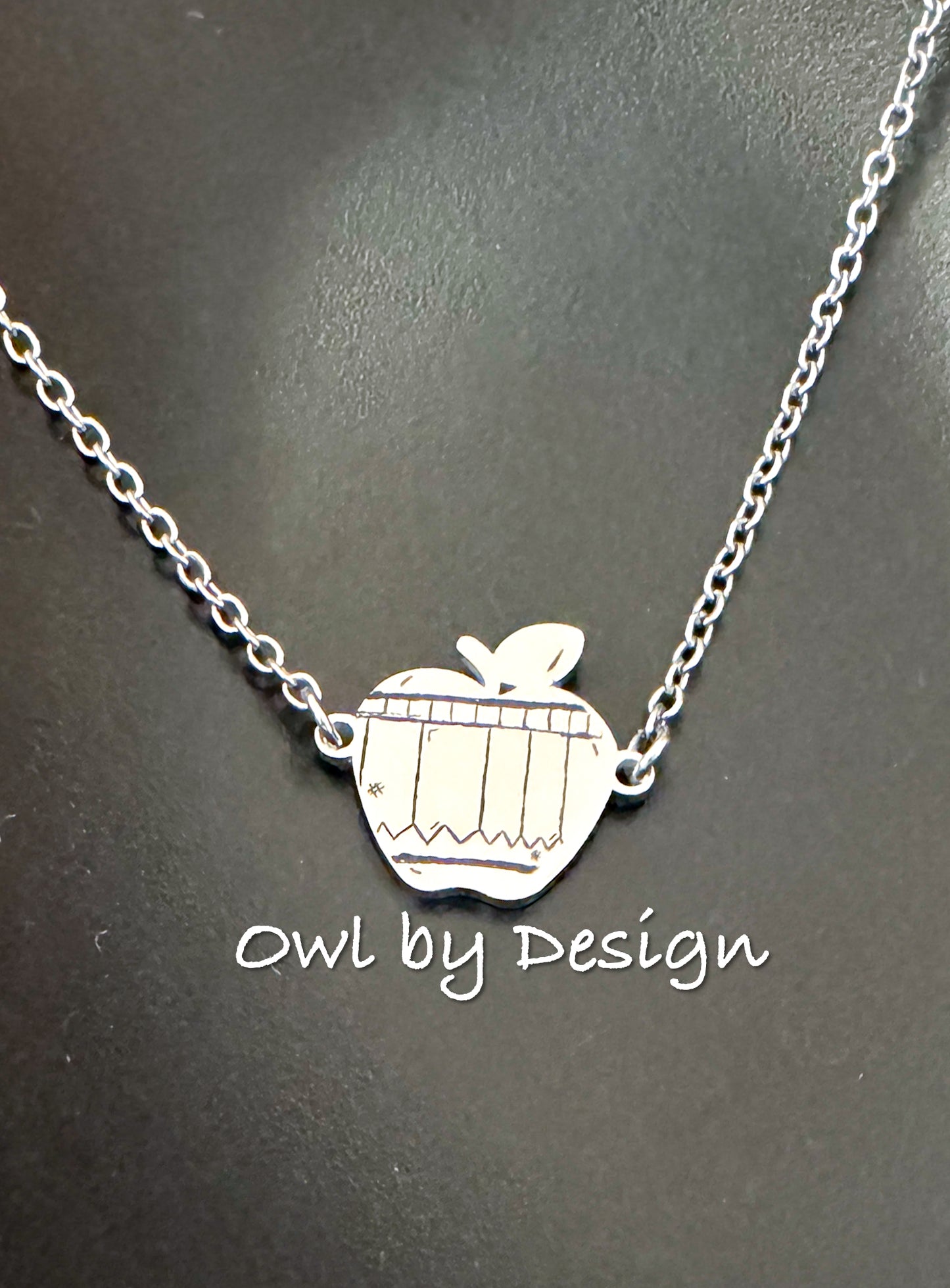 Pencil Apple Necklace