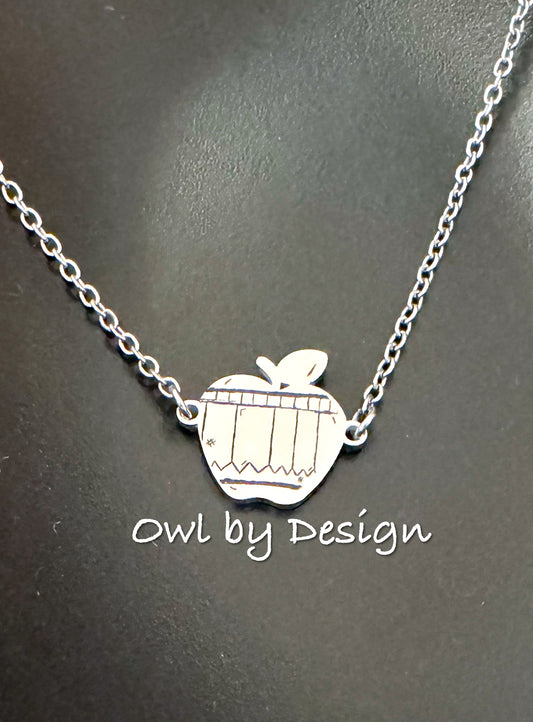 Pencil Apple Necklace