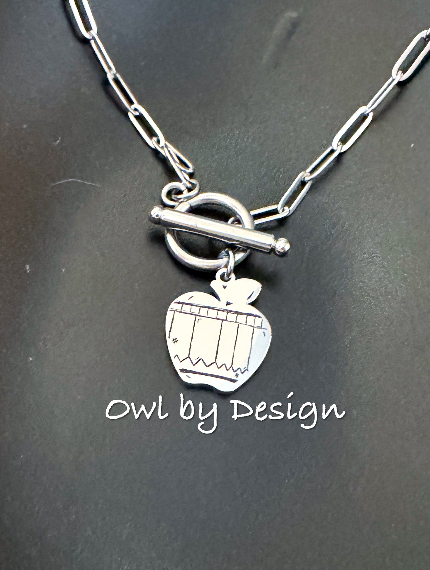 Pencil Apple Toggle Necklace