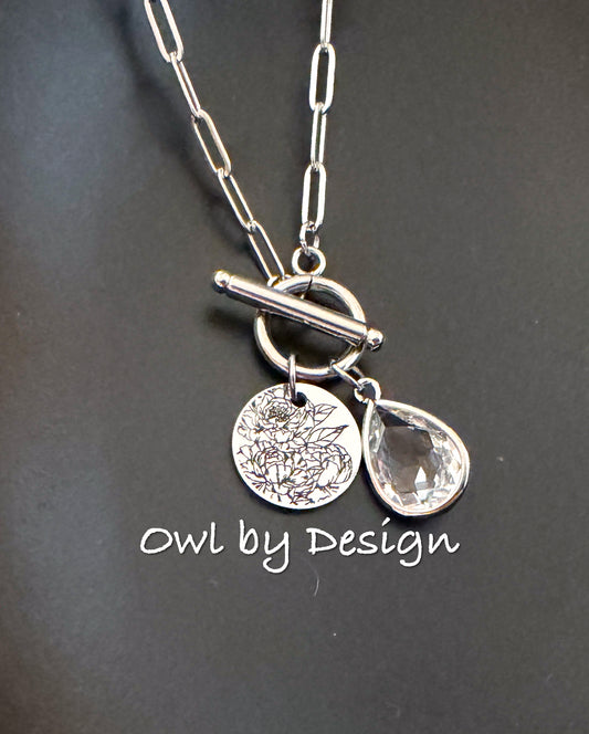 Peony Bunch Charm Necklace