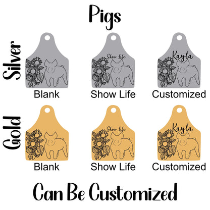 Sunflower Livestock Cow Tag Necklace