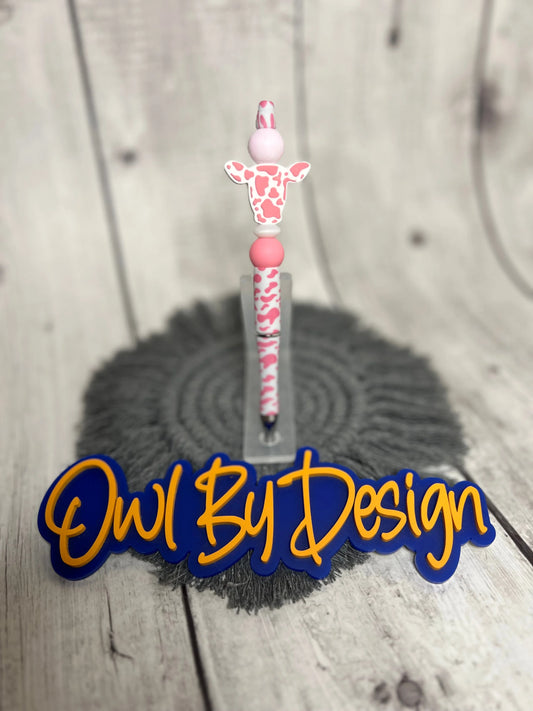 Pink Cow Head Pen