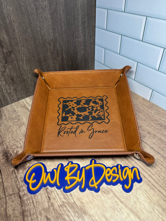 Rooted in Grace Catch All Tray - Heritage Leather Line