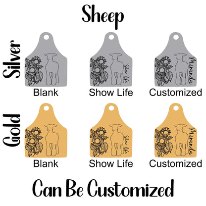 Sunflower Livestock Cow Tag Necklace