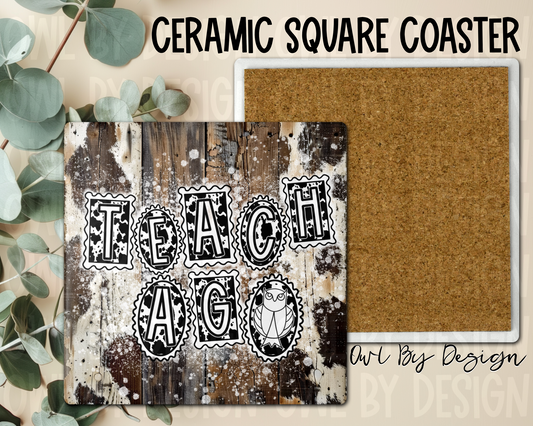 Teach Ag Ceramic Square Coaster