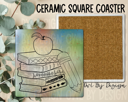 Teacher Necessities Ceramic Square Coaster