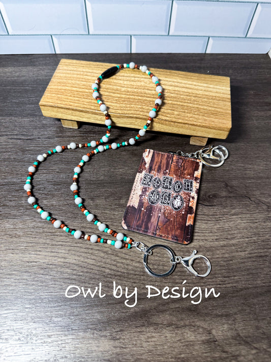 Teach Ag Essentials Bundle - Beaded Lanyard and Badge Holder
