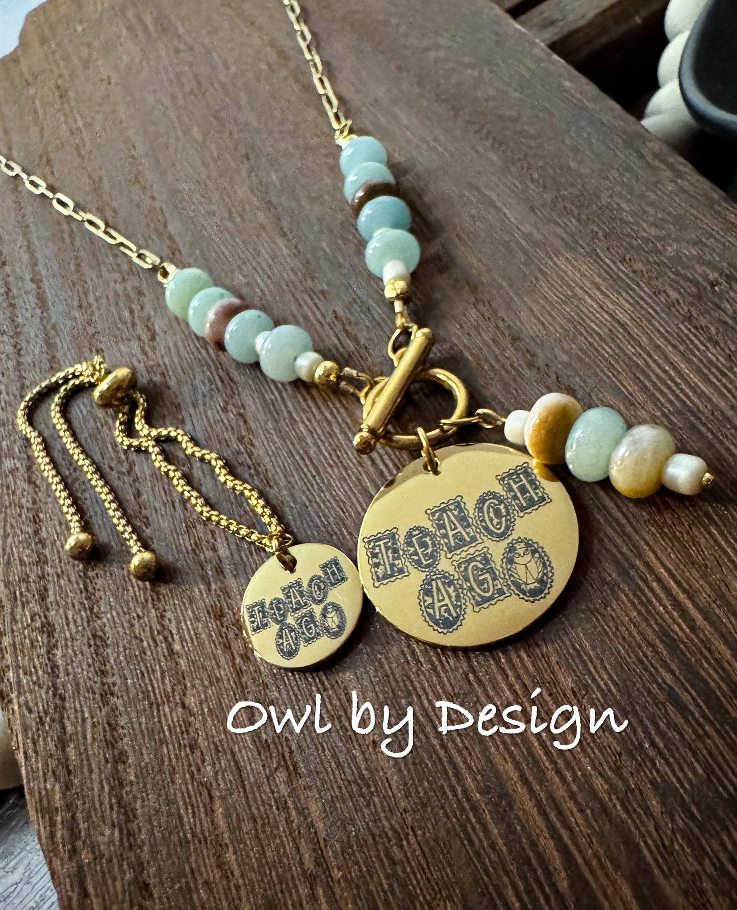 Teach Ag Jewelry Bundle - Beaded Accent Necklace and Bracelet