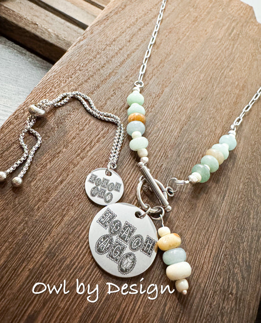 Teach Ag Jewelry Bundle - Beaded Accent Necklace and Bracelet