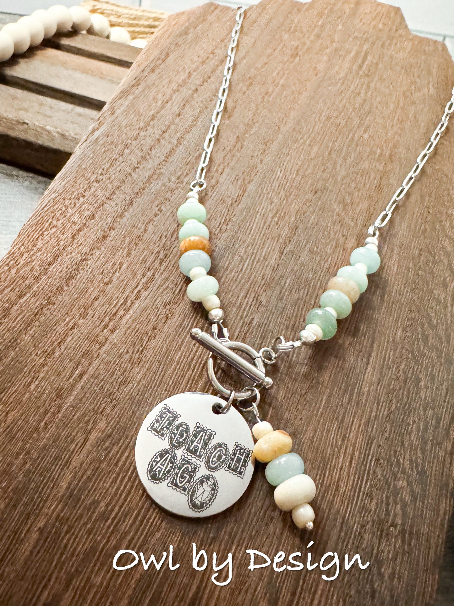 Teach Ag Bead Accent Necklace