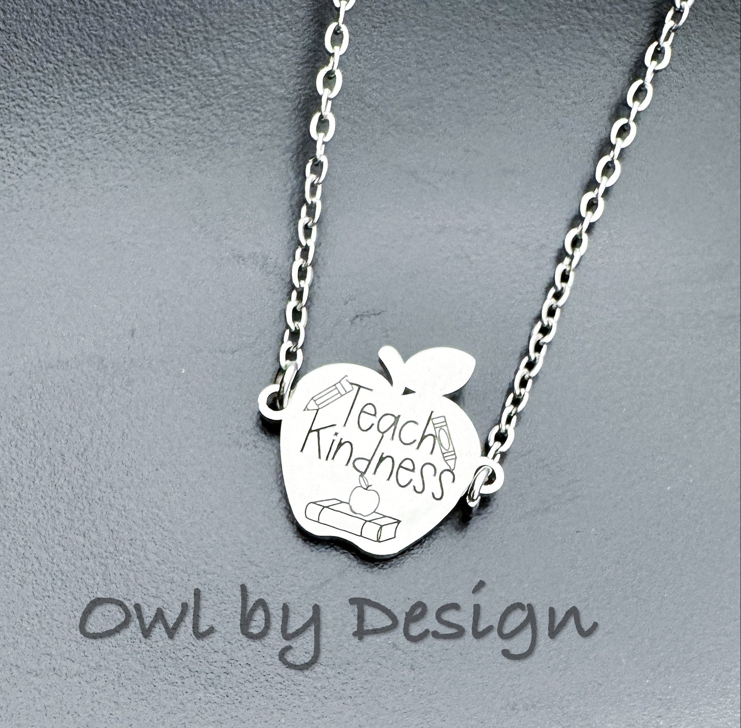 Teach Kindness Apple Necklace