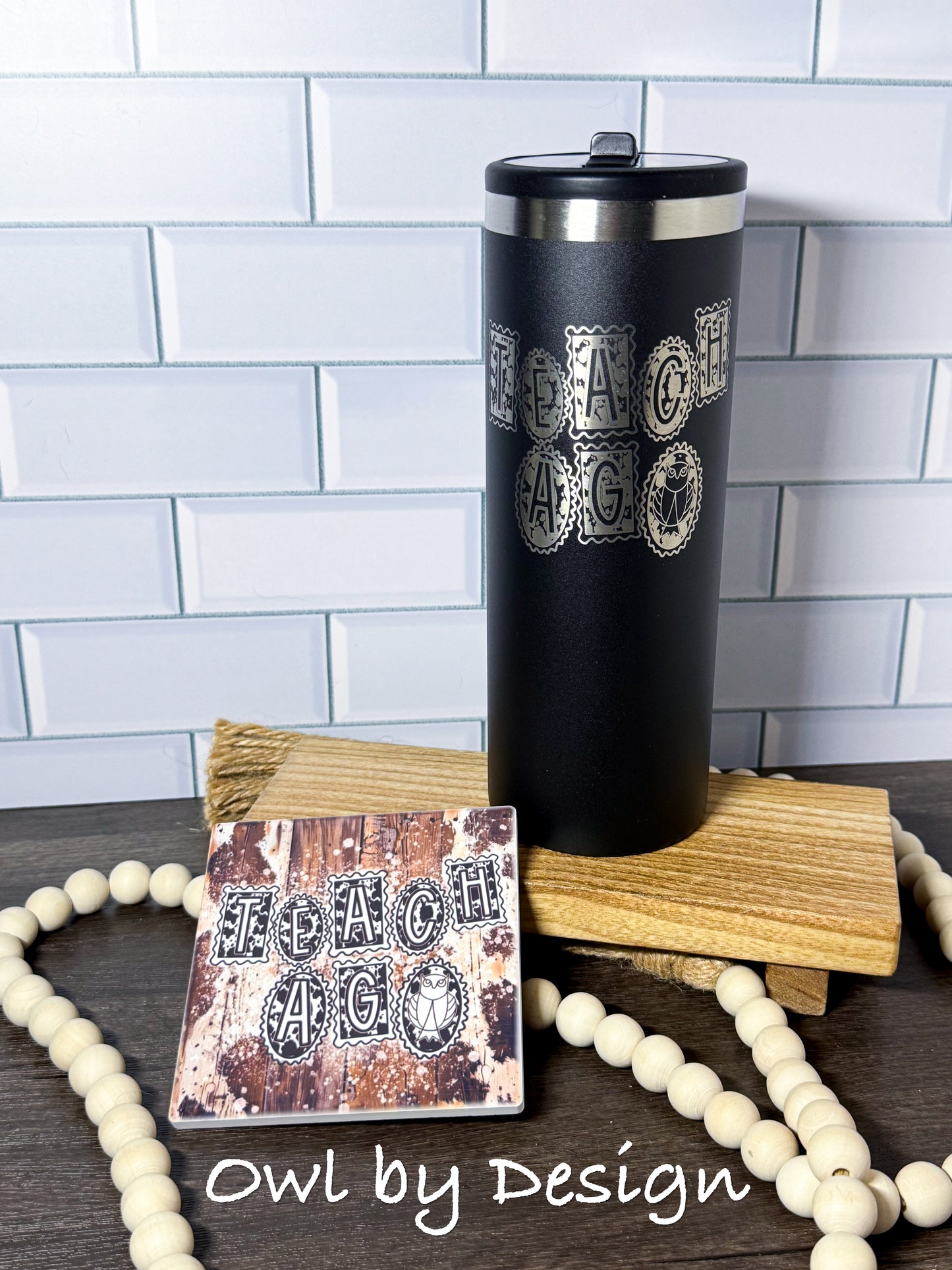 Teach Ag Hydration Bundle - 24 oz Tumbler and Ceramic Coaster
