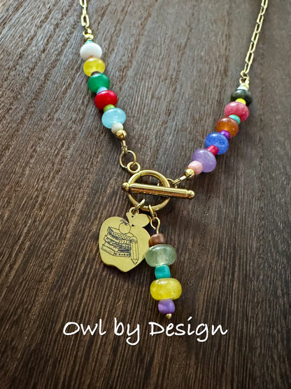 Teacher Necessities Jewelry Bundle - Beaded Accent Necklace and Bracelet