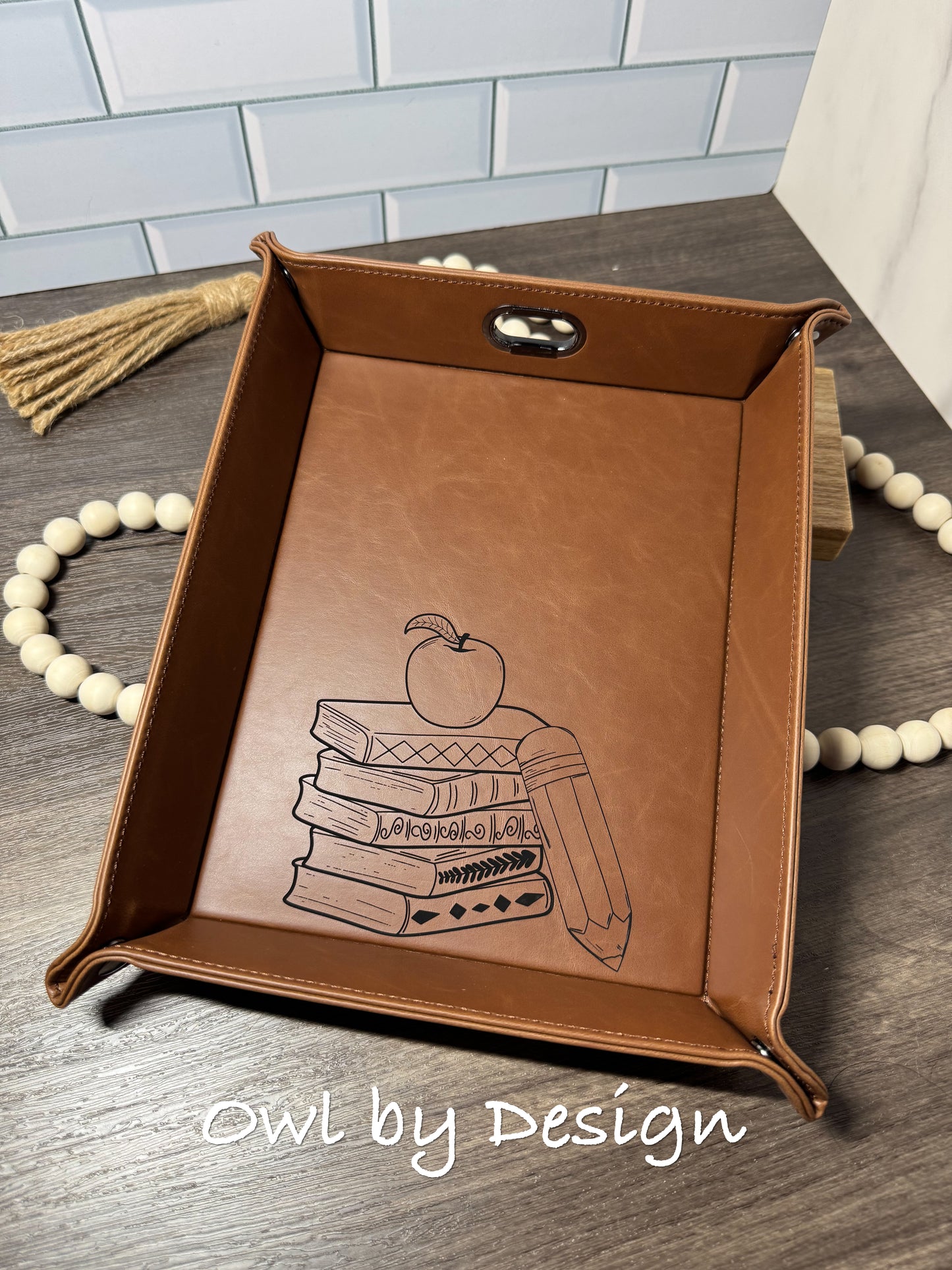 Teacher Necessities Desk Bundle - Mousepad, Note/Pen Holder and Catch All Valet Tray