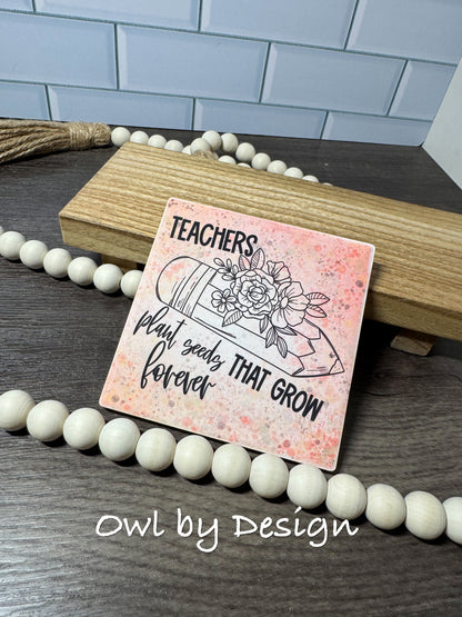 Teachers Plant Seeds Hydration Bundle - 24 oz Tumbler and Ceramic Coaster