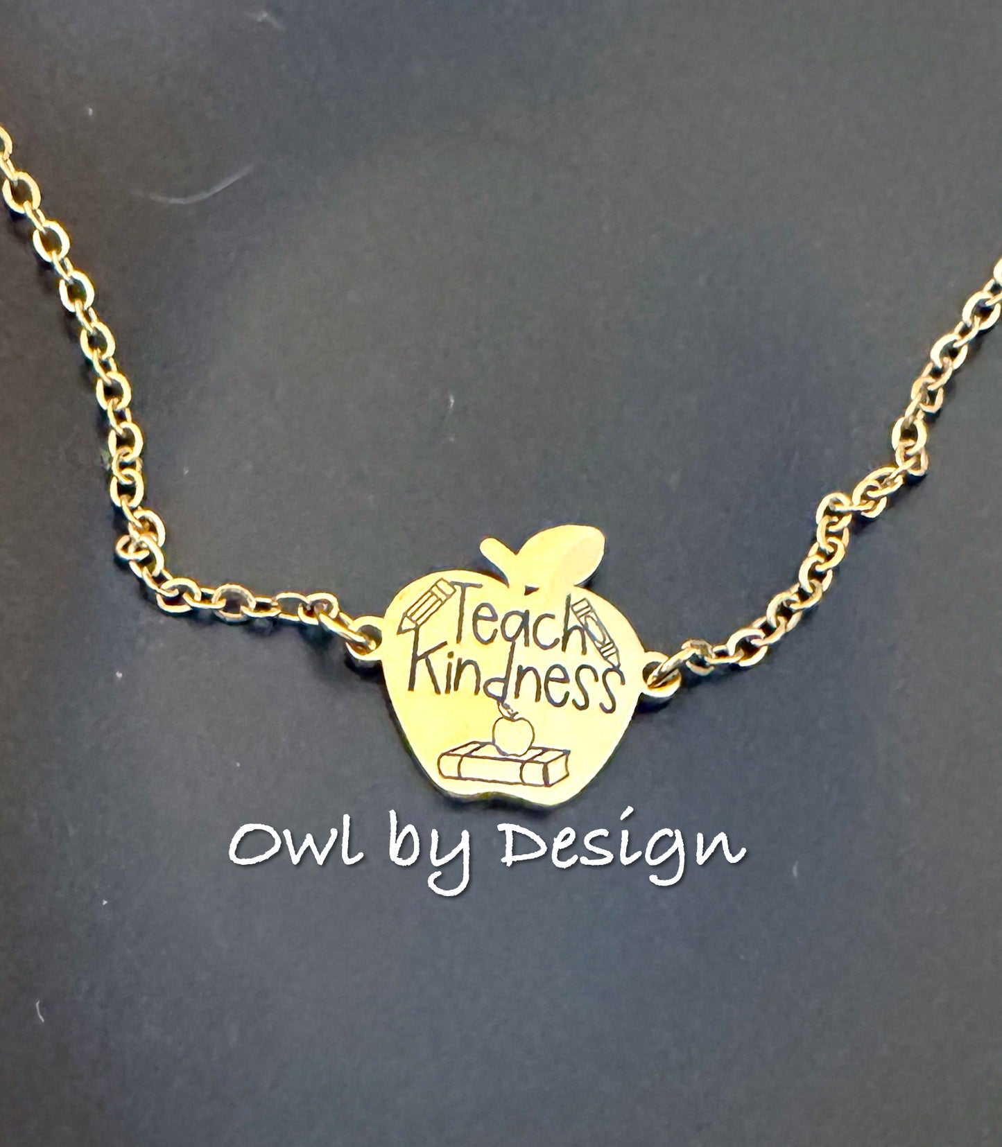 Teach Kindness Apple Necklace
