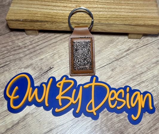 The Lord is Greater Small Leather Keychain