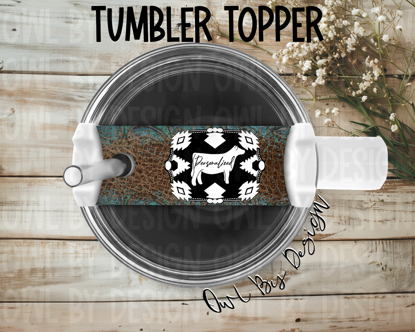 Show Livestock Buckle Western Tumbler Topper
