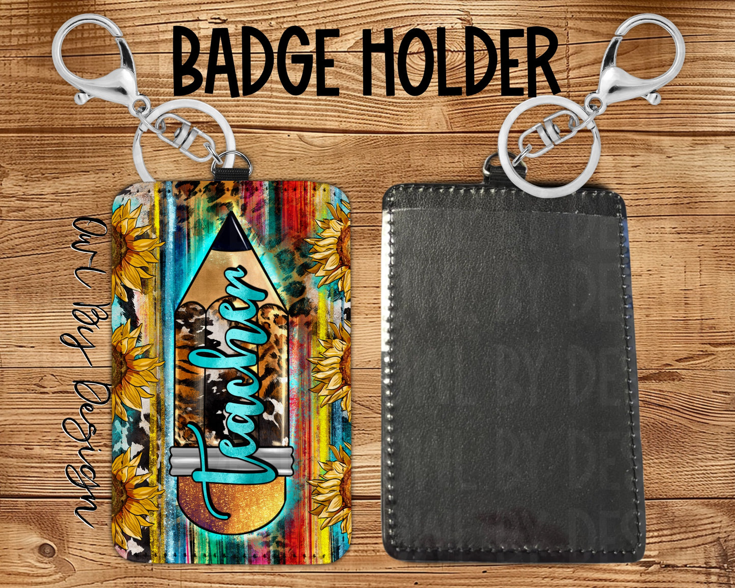 Western Teacher Card Holder Keychain/Lanyard